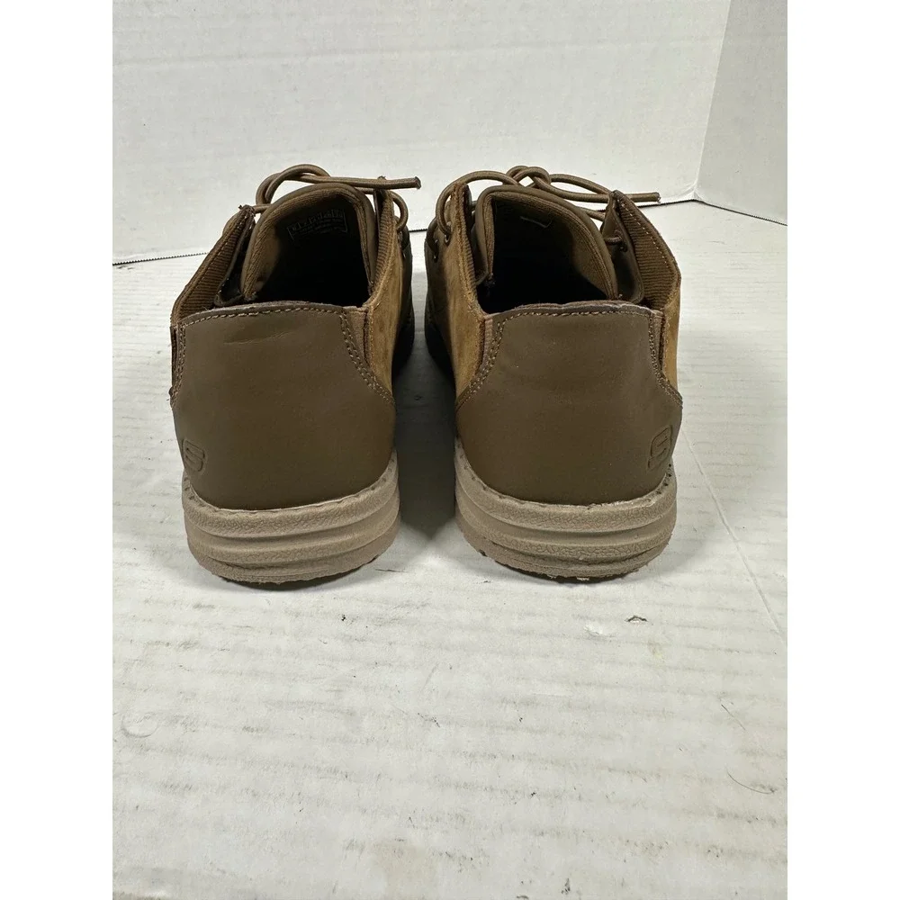 Skechers‎ Mens Relaxed Fit Memory Foam Leather Moc Toe Shoes Brown 210107 Size 8